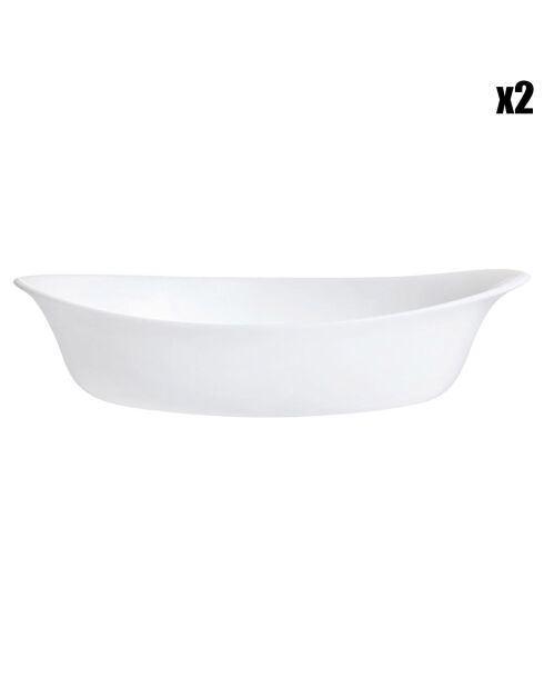 2 Plats de cuisson Smart Cuisine Carine blancs - 50cl