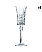 4 Flûtes à Champagne Lady Diamond transparentes - 15cl