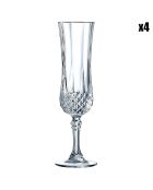 4 Flûtes à champagne Longchamp transparentes - 14cl