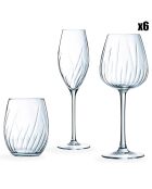 24 transparante Swirly-glazen