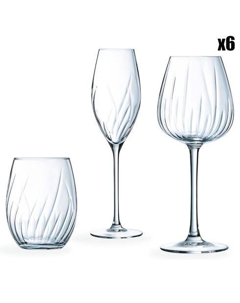 24 verres Swirly transparents