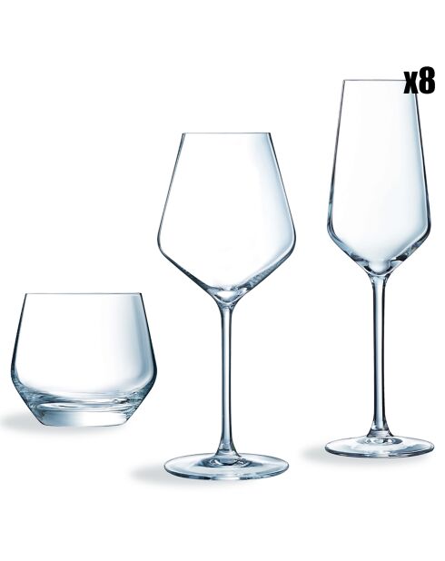 24 verres Ultime transparents