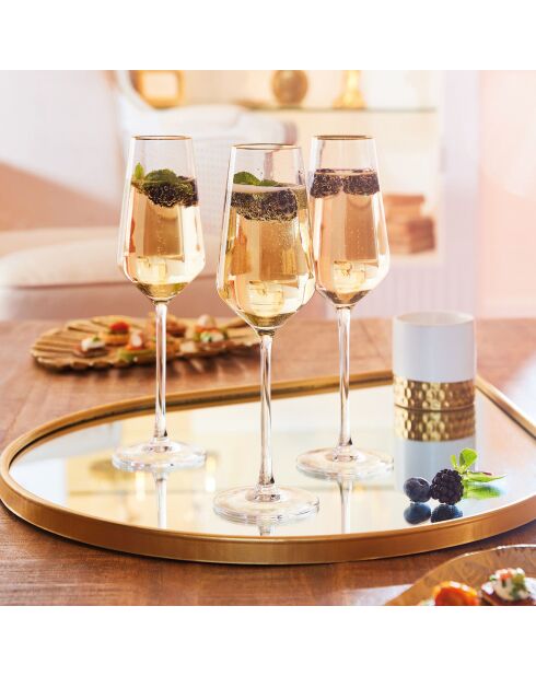 16 verres Ultime Bord transparent bord doré