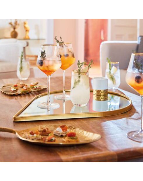 16 verres Ultime Bord transparent bord doré
