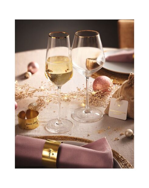 16 verres Ultime Bord transparent bord doré