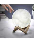Lámpara táctil 3D redonda con forma de luna - D.15 cm