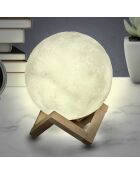 Lámpara táctil 3D redonda con forma de luna - D.15 cm