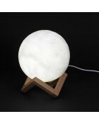 Lámpara táctil 3D redonda con forma de luna - D.15 cm