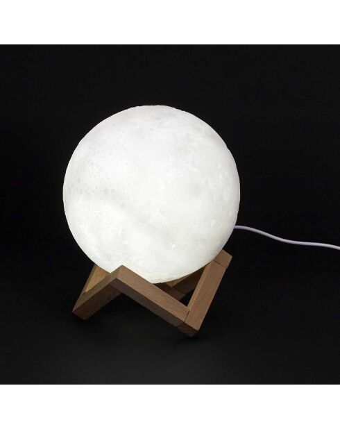 Lámpara táctil 3D redonda con forma de luna - D.15 cm