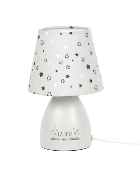 Lámpara de mesita de noche gris