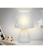 Lampe de chevet grise