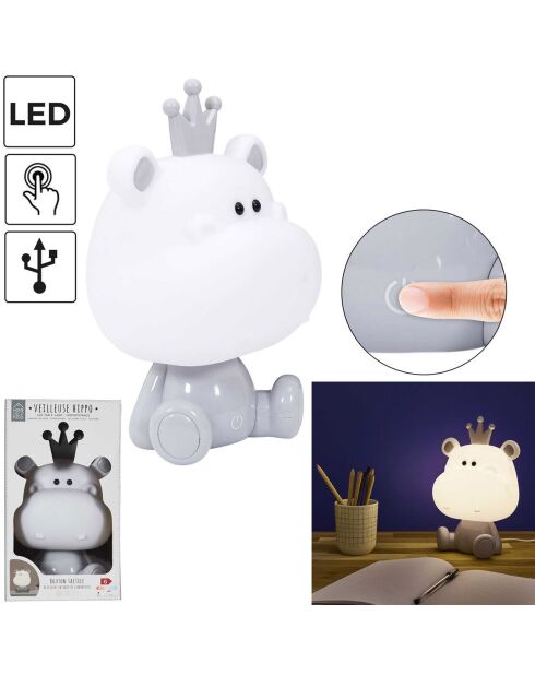 Lampe veilleuse hippopotame