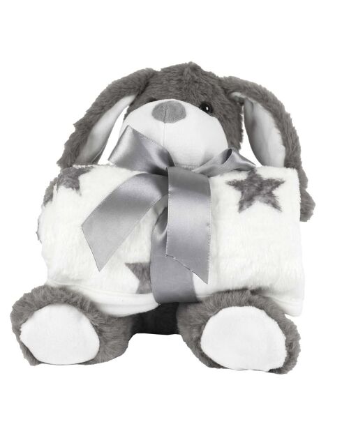 Cane in peluche 20 cm + plaid 70x70 cm