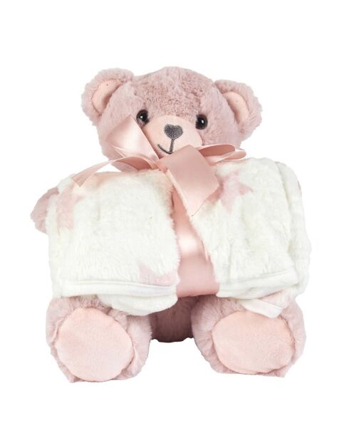 Orso in peluche 20 cm + plaid 70x70 cm