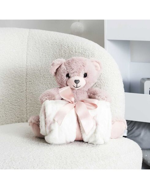 Orso in peluche 20 cm + plaid 70x70 cm