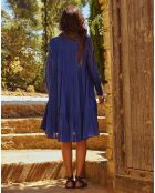 Robe mi-longue Kali bleue