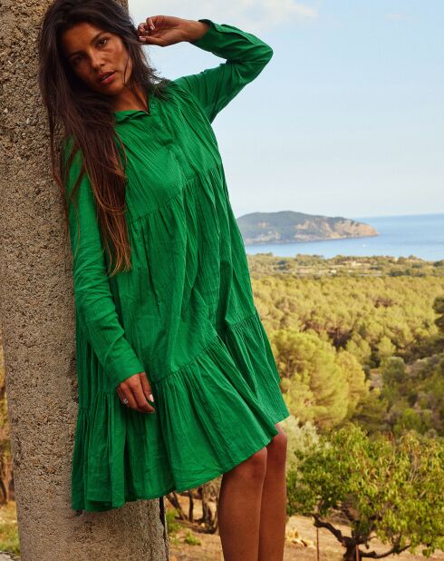 Robe mi-longue Kali verte
