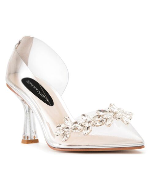 Escarpins Sophie transparent/argenté - Talon 8 cm