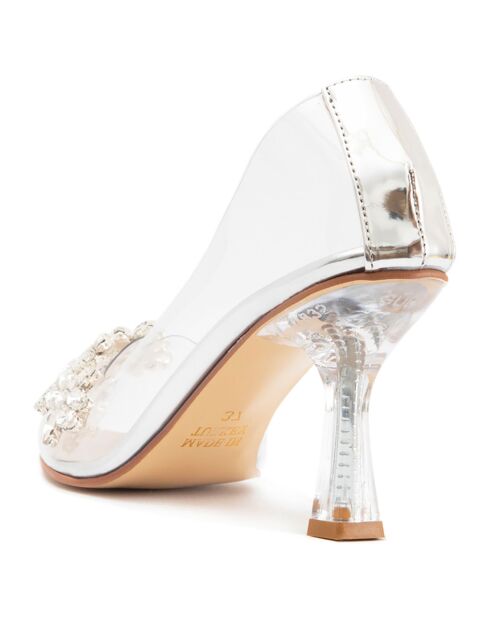 Escarpins Sophie transparent/argenté - Talon 8 cm