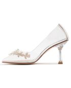 Escarpins Sophie transparent/argenté - Talon 8 cm