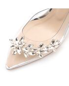 Escarpins Sophie transparent/argenté - Talon 8 cm