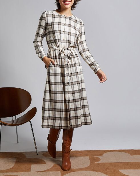 Gloria zandkleurige hemdjurk