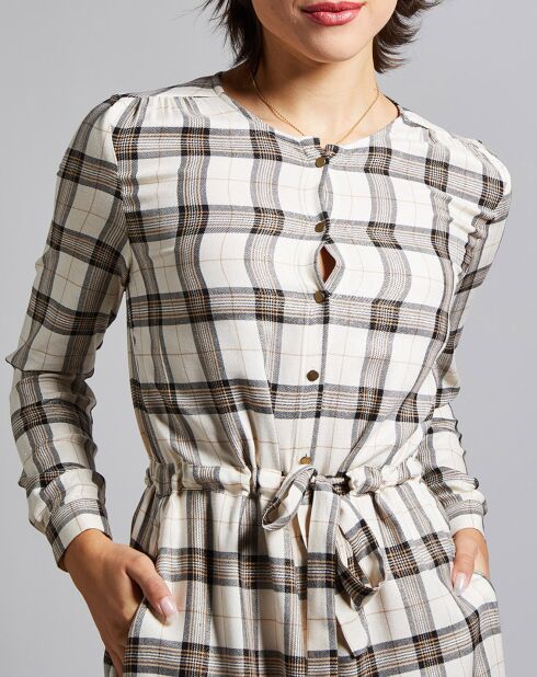 Gloria zandkleurige hemdjurk