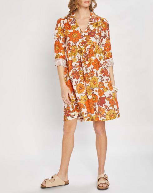 Danae oranje korte jurk