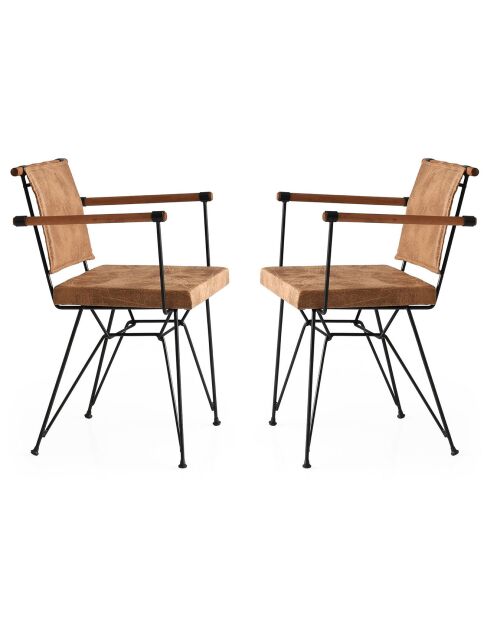2 Chaises Penyez marron - 52x52x82 cm