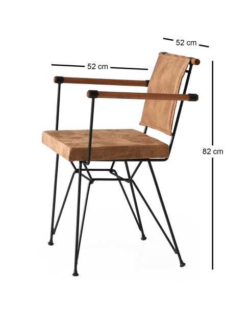 2 Chaises Penyez marron - 52x52x82 cm