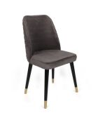2 Chaises Hugo anthracite/noir/doré - 50x90x49 cm