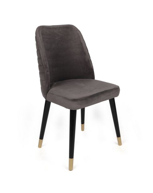 2 Chaises Hugo anthracite/noir/doré - 50x90x49 cm
