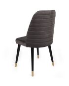 2 Chaises Hugo anthracite/noir/doré - 50x90x49 cm