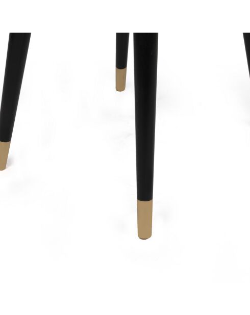 2 Chaises Hugo anthracite/noir/doré - 50x90x49 cm