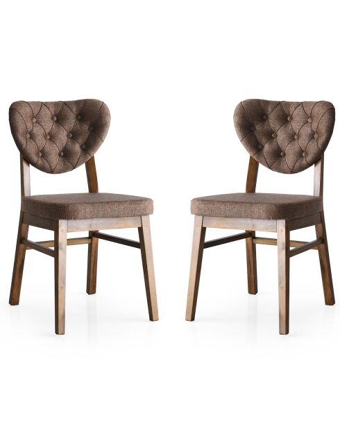 2 Chaises Elma marron - 47x52x88 cm