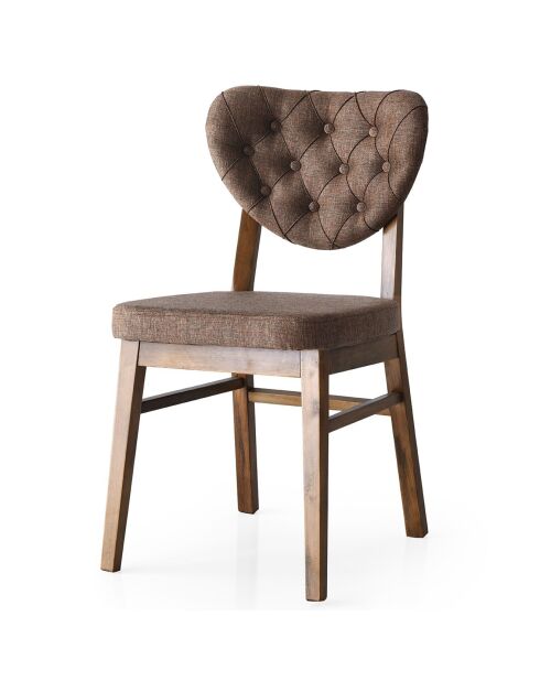 2 Chaises Elma marron - 47x52x88 cm