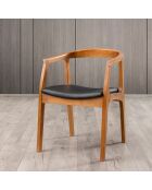 Chaise Albero noyer/noir - 50x70x53 cm