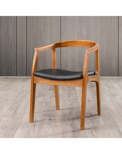 Chaise Albero noyer/noir - 50x70x53 cm