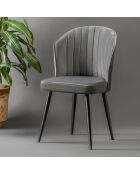 4 Chaises Rubi gris/noir - 52x85x42 cm