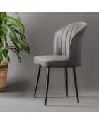 4 Chaises Rubi gris/noir - 52x85x42 cm
