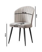 4 Chaises Rubi jaune/noir - 52x85x42 cm