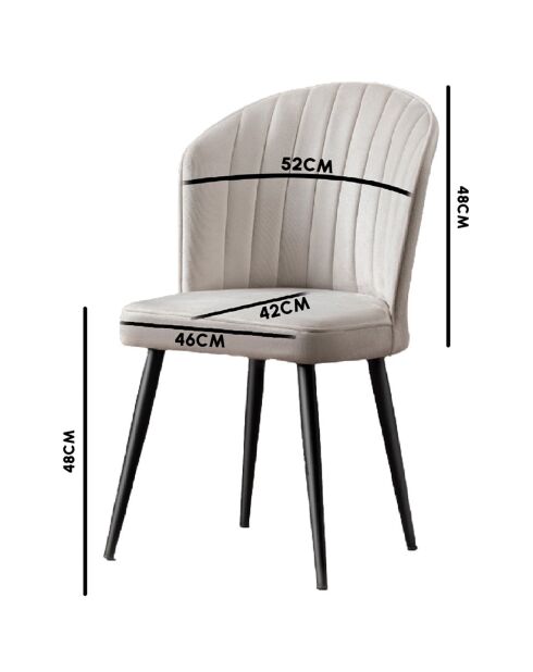 4 Chaises Rubi jaune/noir - 52x85x42 cm