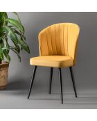 4 Chaises Rubi jaune/noir - 52x85x42 cm