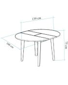 Tables extensible + 4 Chaises Vina pin/anthracite