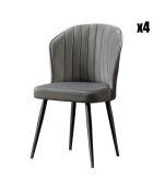 4 Chaises Rubi gris/noir - 52x85x42 cm