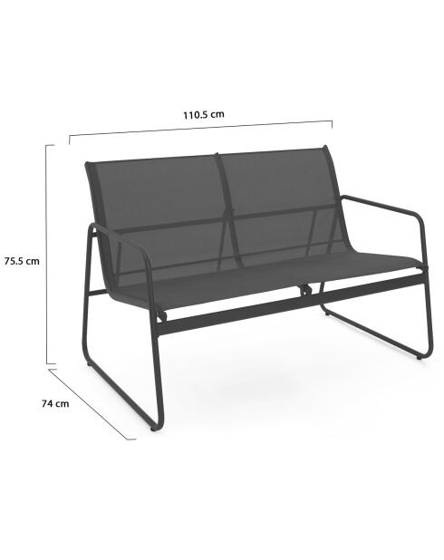 6-zits tuinmeubilair in grijs textileen