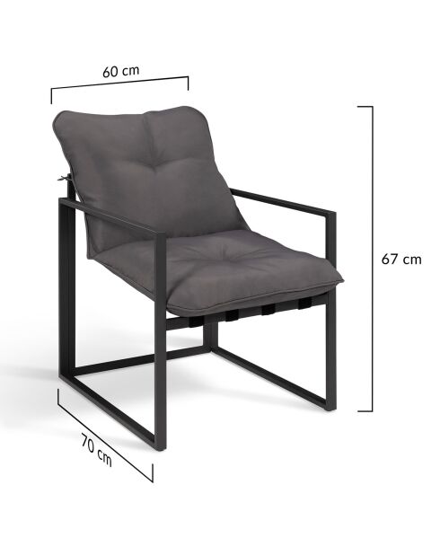Tropea 8-zits hoektuinmeubilair in metaal en grijs touw