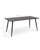 Table de jardin acier 180cm grise - 180x90x77 cm