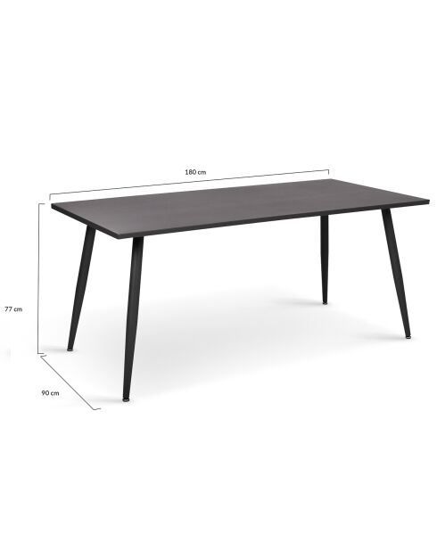 Table de jardin acier 180cm grise - 180x90x77 cm