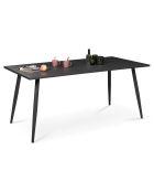 Table de jardin acier 180cm grise - 180x90x77 cm